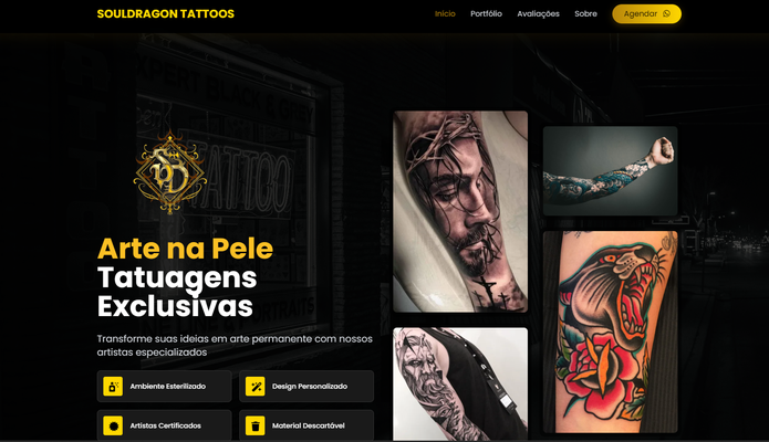 Site estúdio Arte na Pele